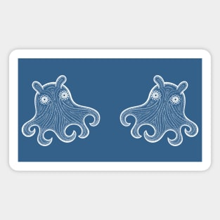 Flapjack Octopuses in Love - cute octopus design - dark colors Magnet